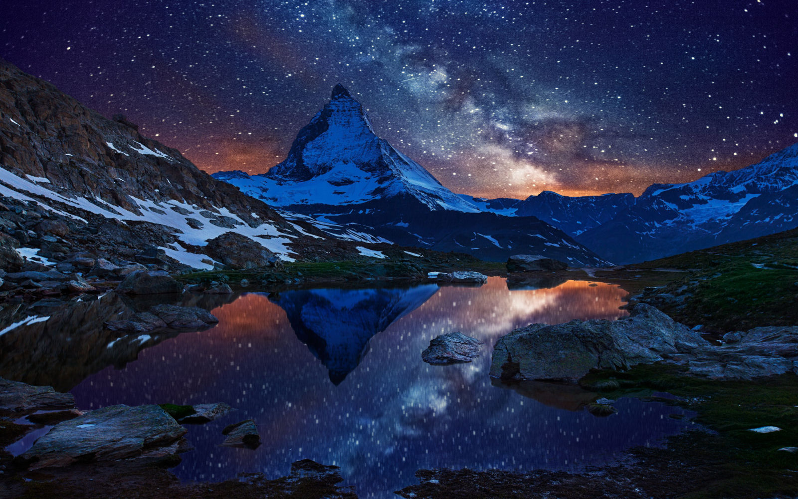 Matterhorn na Via Lctea