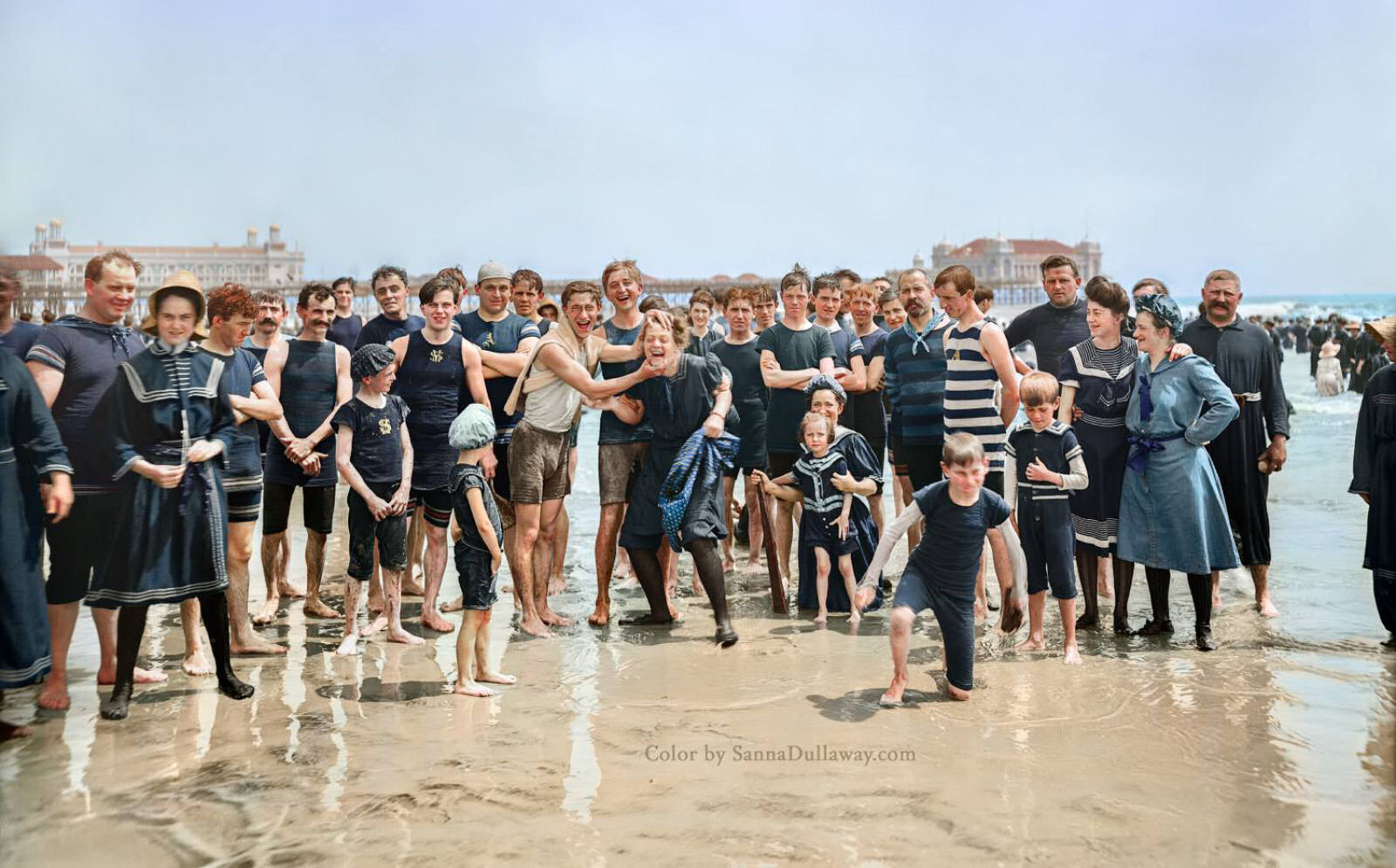 Um dia na praia, em 1905